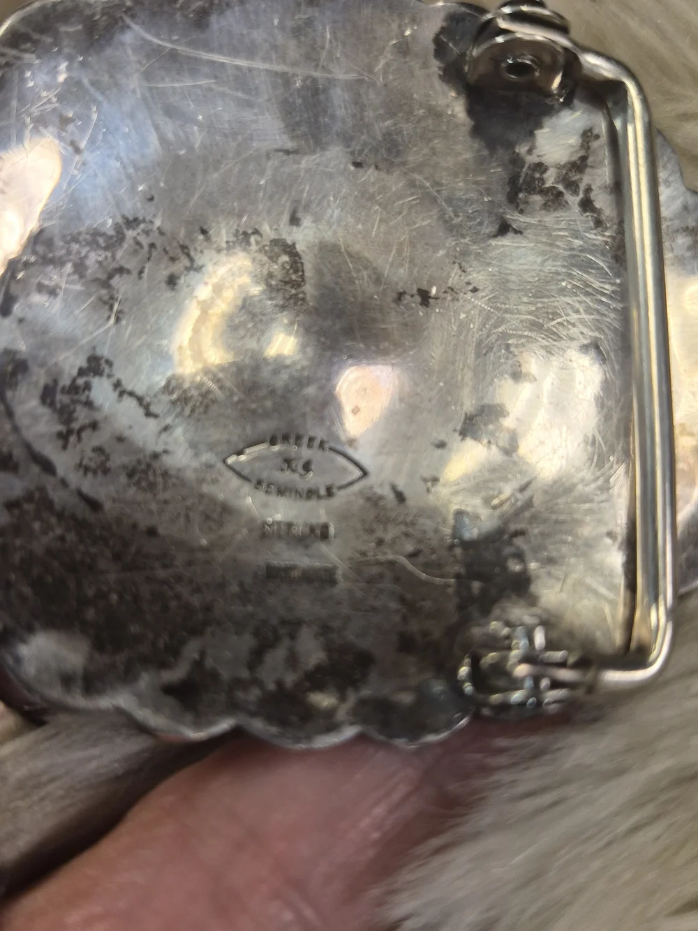 Vintage Sterling Silver Belt Buckle EUC Handmade